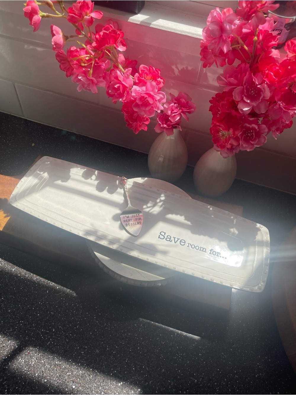 Mud Pie Save Room For... White Ceramic Dessert Platter